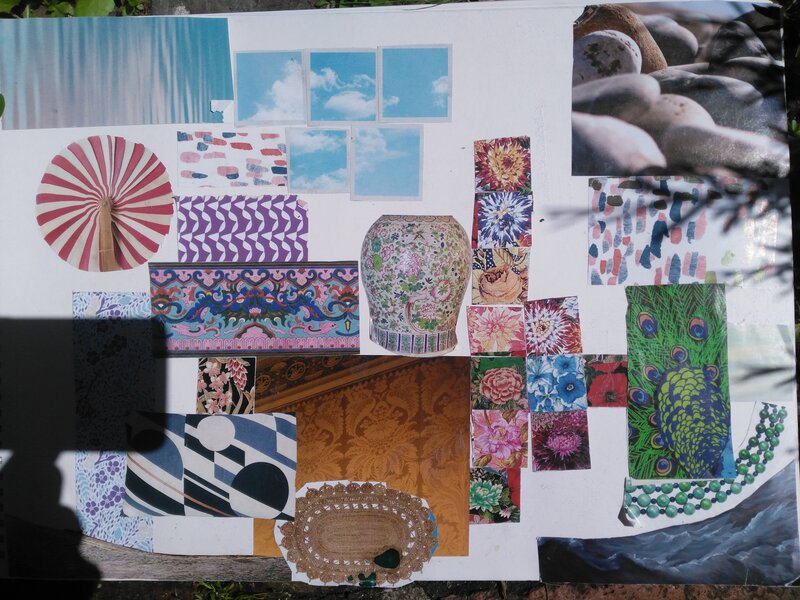 a multi-coloured and patterned collage by Robert