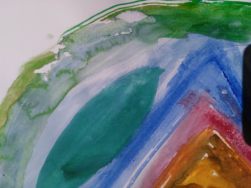 Detail of watercolour rainbow by Robert